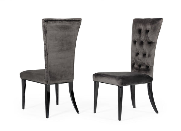 Modrest Darley Modern Grey Velvet Dining Chair Set Of 2 Model VGZAY623-GRY