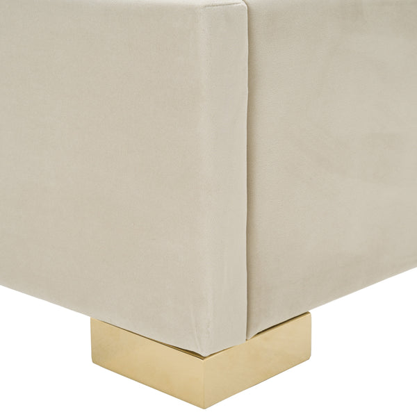 Modrest Daystar Modern Beige Velvet & Gold Bed Model VGVCBD1905-19-BGE-BED