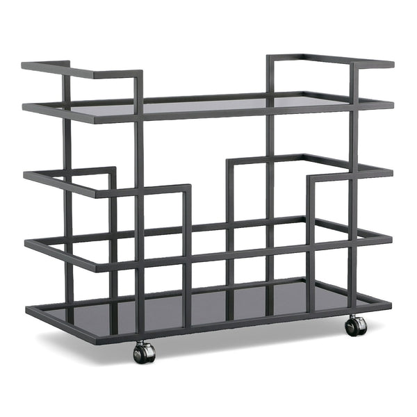 Deakin Black Stainless Steel and Black Glass Wine Rack