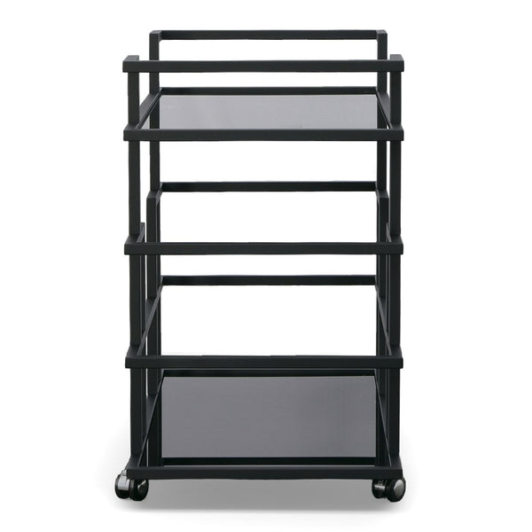 Deakin Black Stainless Steel and Black Glass Wine Rack