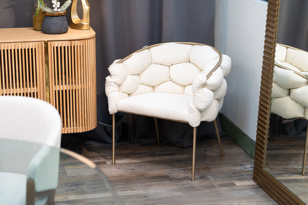 Modrest Debra Modern Off White Fabric Dining Chair Model VGVCB202-WHT