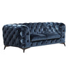 Delilah Modern Blue Fabric Loveseat