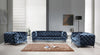 Delilah Modern Blue Fabric Loveseat