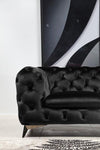 Delilah Modern Black Fabric Loveseat