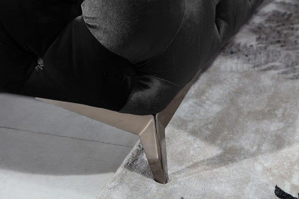 Divani Casa Delilah Modern Black Fabric Loveseat Model VGCA1546-BLK-L