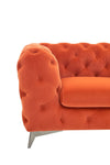 Delilah Modern Orange Fabric Loveseat