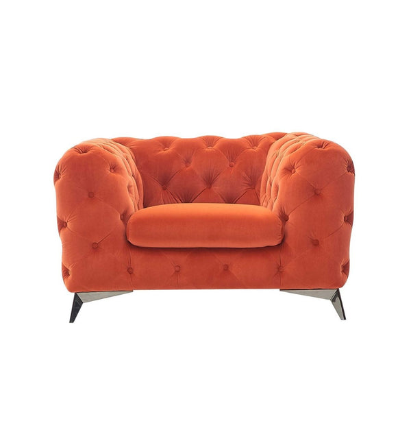Divani Casa Delilah Modern Orange Fabric Chair Model VGCA1546-ORG-A-CH