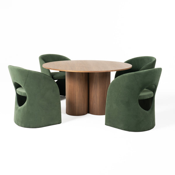 Modrest Depew Mid Century Modern Walnut Round Dining Table Model VGDWJ3646-1-WAL