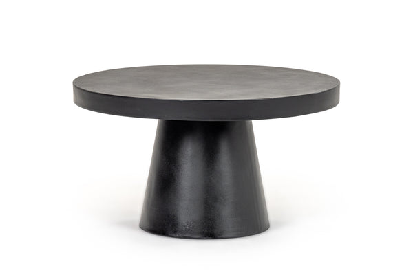Modrest Desoto Modern Black Concrete Round Coffee Table Model VGGR-696070-BLK