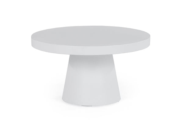 Modrest Desoto Modern White Concrete Round Coffee Table Model VGGR-696070-WHT