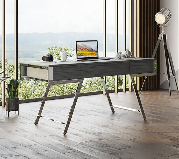 Dessart Modern Elm Grey Office Desk