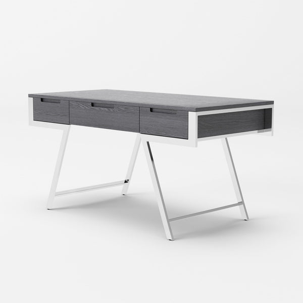 Modrest Dessart Modern Elm Grey Office Desk Model VGBBMQ1305-GRY-DESK