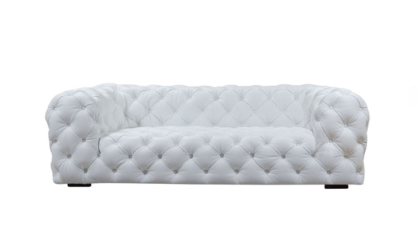 Divani Casa Dexter Transitional White Full Italian Leather Sofa Model VGCA114-WHT-S