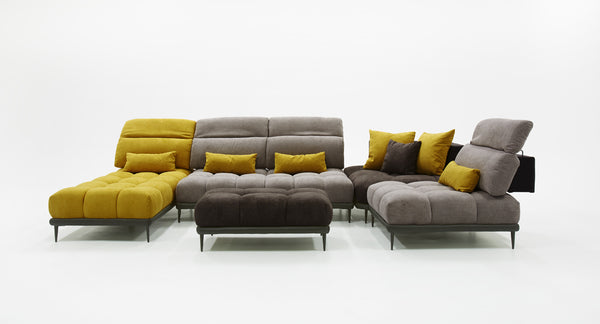 David Ferrari Display Italian Modern Grey & Yellow Fabric Modular Sectional Sofa Model VGFTDISPLAY