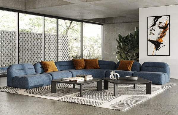 Divani Casa Forman Modern Blue Fabric Modular Sectional Sofa Model VGOD-ZW-23029-SECT