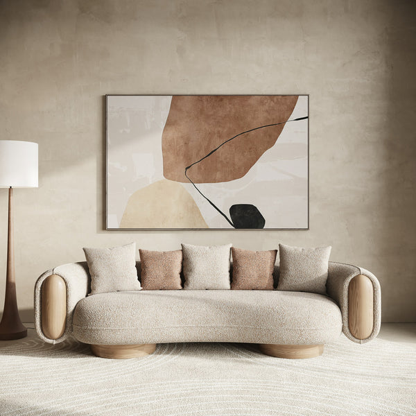 Raywood Modern Multicolored Boucle Fabric + Ash Sofa