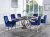 ACME Cambrie Blue Velvet & Mirrored Silver Side Chair (Set-2) Model DN00222