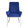 ACME Cambrie Blue Velvet & Mirrored Silver Side Chair (Set-2) Model DN00222