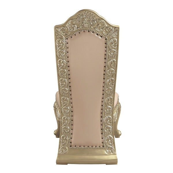 ACME Vatican Synthetic Leather & Champagne Silver Side Chair (Set-2) Model DN00468