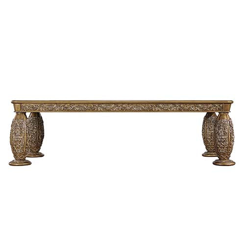 ACME Constantine Brown & Gold Dining Table Model DN00477