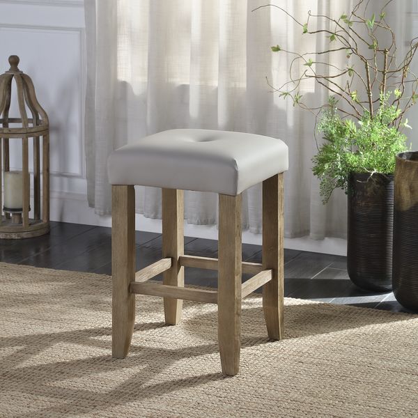 ACME Charnell Gary Synthetic Leather & Oak Counter Height Stool (Set-2) Model DN00552