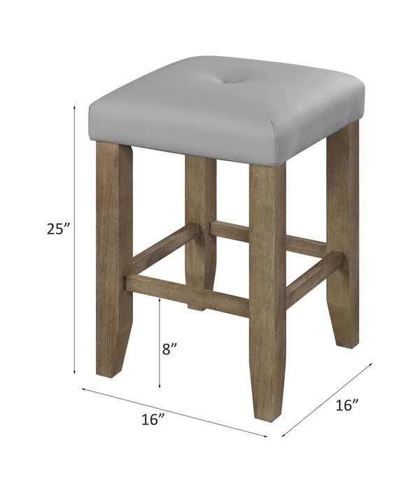 ACME Charnell Gary Synthetic Leather & Oak Counter Height Stool (Set-2) Model DN00552