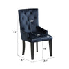 ACME Varian II Dark Navy Velvet & Black Side Chair Model DN00592