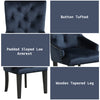 ACME Varian II Dark Navy Velvet & Black Side Chair Model DN00592