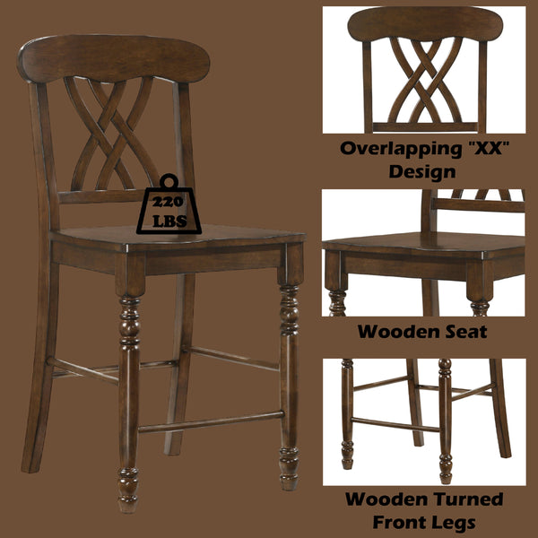 ACME Dylan Walnut Counter Height Chair (Set-2) Model DN00623