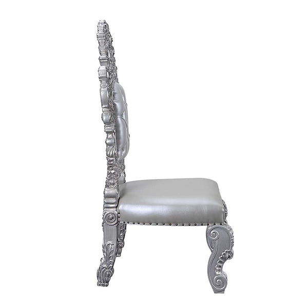 ACME Valkyrie Synthetic Leather Antique Platinum Side Chair (Set-2) Model DN00690