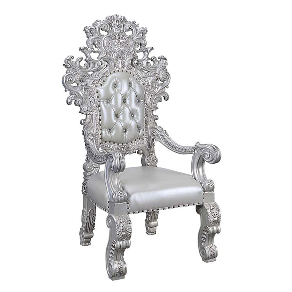 ACME Valkyrie Synthetic Leather Antique Platinum Arm Chair (Set-2) Model DN00691