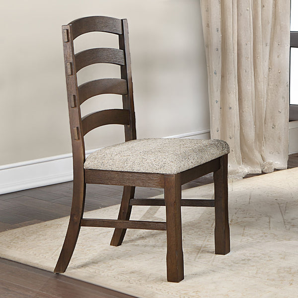 ACME Pascaline Gray Fabric Rustic Brown & Oak Side Chair (Set-2) Model DN00703