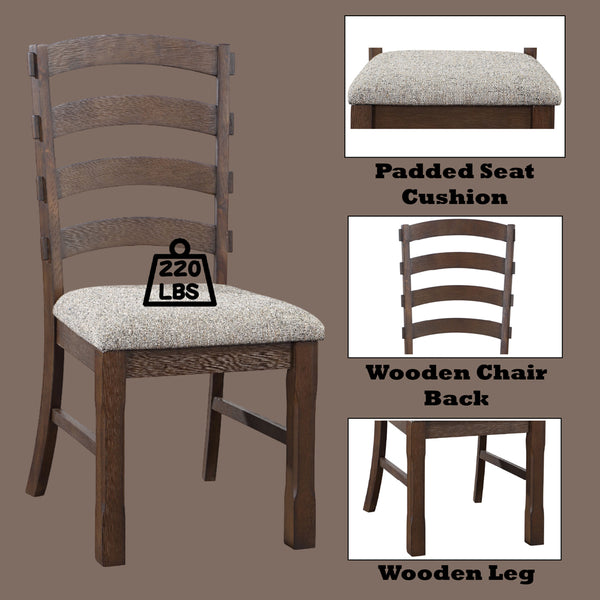 ACME Pascaline Gray Fabric Rustic Brown & Oak Side Chair (Set-2) Model DN00703