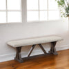 ACME Pascaline Gray Fabric Rustic Brown & Oak Bench Model DN00704