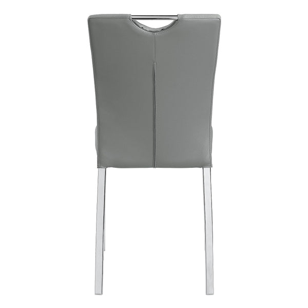ACME Pagan Gray Synthetic Leather & Chrome Side Chair (Set-2) Model DN00741