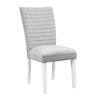 ACME Elizaveta Gray Velvet Faux Crystal Diamonds &White High Gloss Side Chair (Set-2) Model DN00815