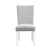 ACME Elizaveta Gray Velvet Faux Crystal Diamonds &White High Gloss Side Chair (Set-2) Model DN00815