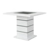 ACME Elizaveta Gray Velvet Faux Crystal Diamonds &White High Gloss Counter Height Table with Pedestal Base Model DN00817