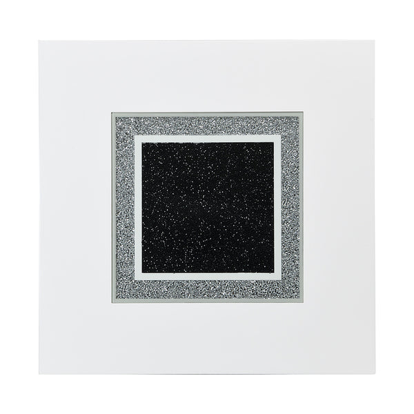 ACME Elizaveta Gray Velvet Faux Crystal Diamonds &White High Gloss Counter Height Table with Pedestal Base Model DN00817