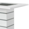 ACME Elizaveta Gray Velvet Faux Crystal Diamonds &White High Gloss Counter Height Table with Pedestal Base Model DN00817