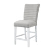 ACME Elizaveta Gray Velvet Faux Crystal Diamonds &White High Gloss Counter Height Chair (Set-2) Model DN00818