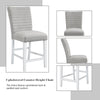 ACME Elizaveta Gray Velvet Faux Crystal Diamonds &White High Gloss Counter Height Chair (Set-2) Model DN00818