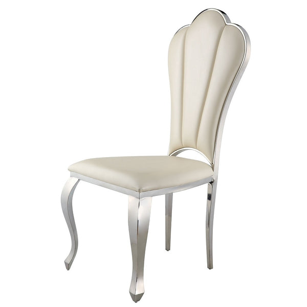 ACME Cyrene Beige Synthetic Leather Side Chair (Set-2) Model DN00926