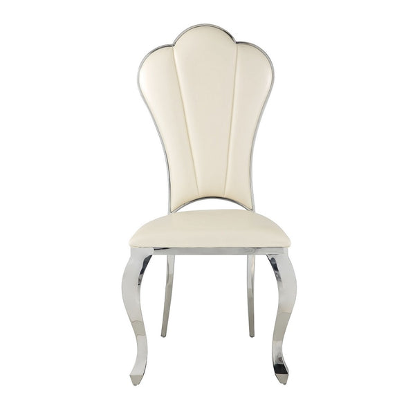ACME Cyrene Beige Synthetic Leather Side Chair (Set-2) Model DN00926