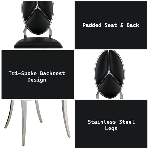 ACME Cyrene Black Synthetic Leather Side Chair (Set-2) Model DN00929