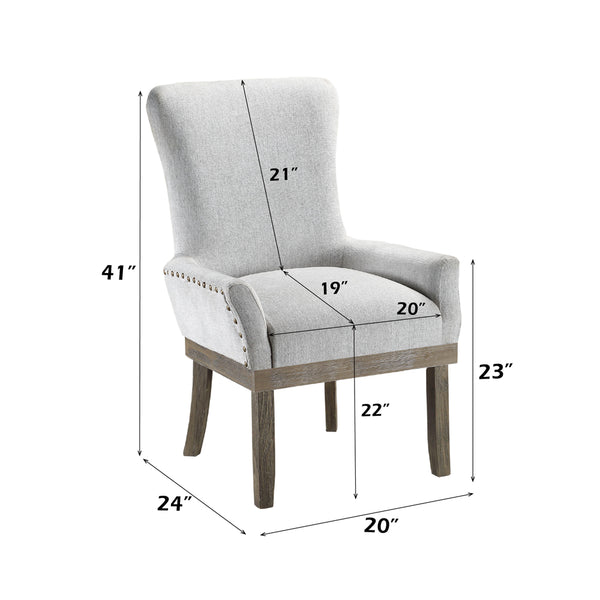 ACME Landon Gray Linen Arm Chair Model DN00952