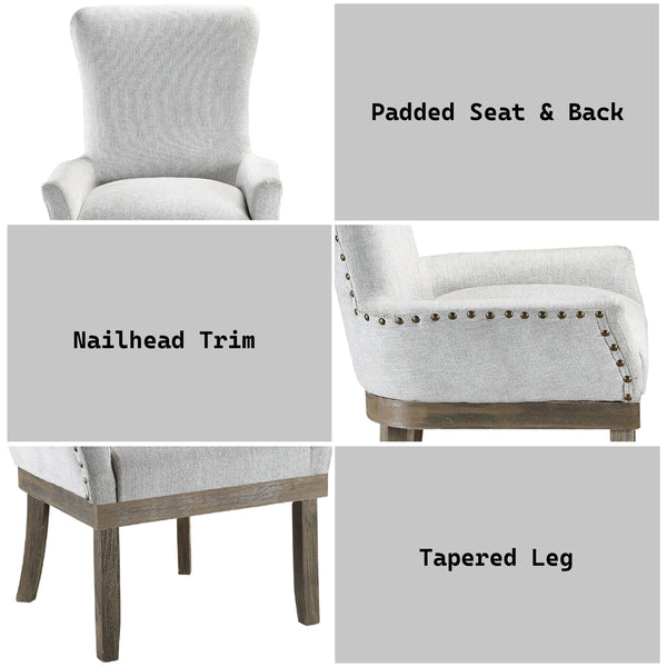 ACME Landon Gray Linen Arm Chair Model DN00952