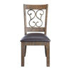 ACME Raphaela Black Synthetic Leather & Weathered Cherry Side Chair (Set-2) Model DN00981