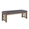 ACME Raphaela Black Synthetic Leather & Weathered Cherry Bench Model DN00982