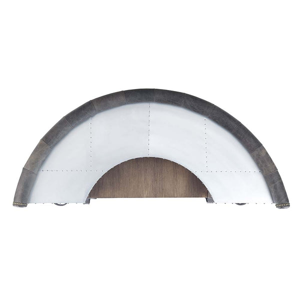 ACME Rahma Antique Ebony Top Grain Leather & Aluminum Bar Table Model DN01019